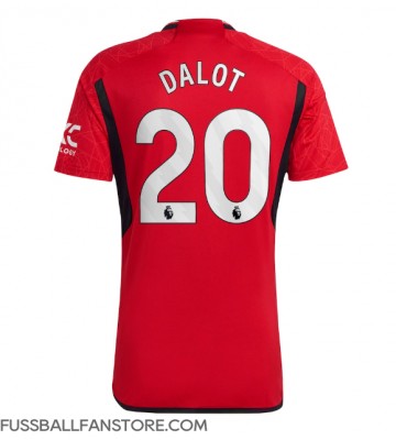 Manchester United Diogo Dalot #20 Replik Heimtrikot 2023-24 Kurzarm